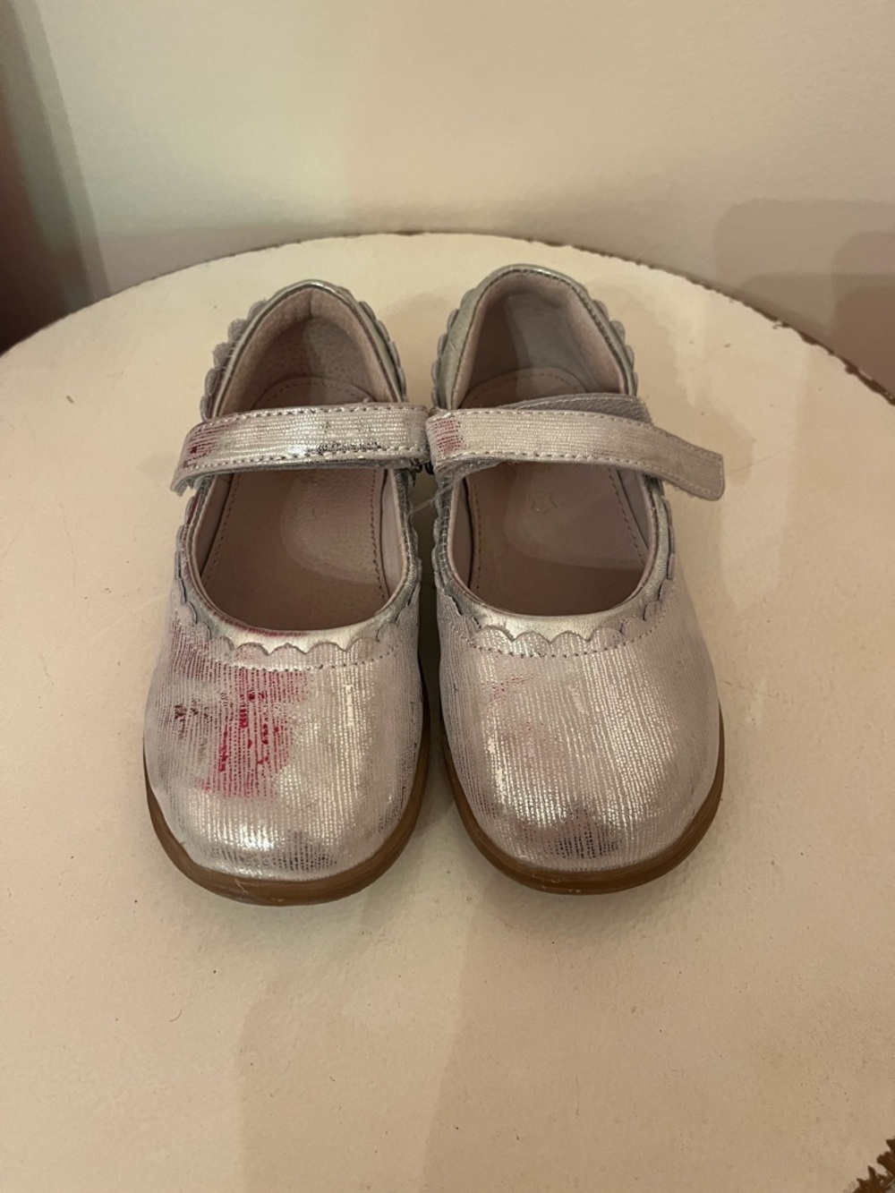 Girls Shimmery Silver Mary Jane Shoes
